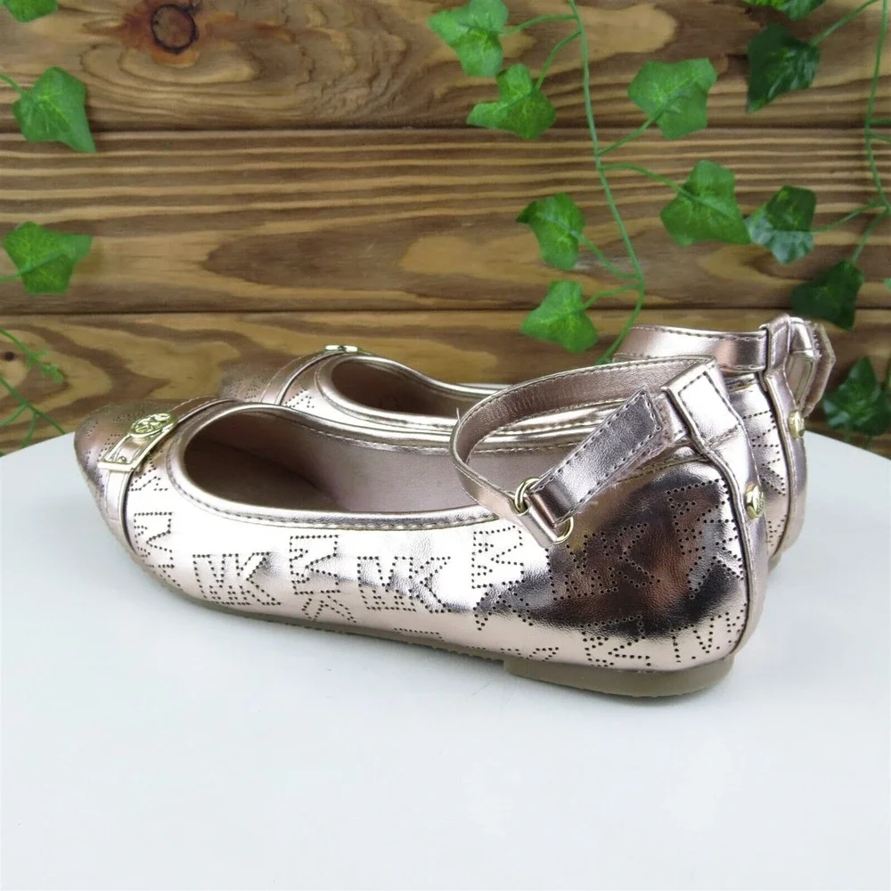 Michael Kors Sz 1 Shoes Girls‎ Youth Mary Jane Rose Gold Synthetic Buckle